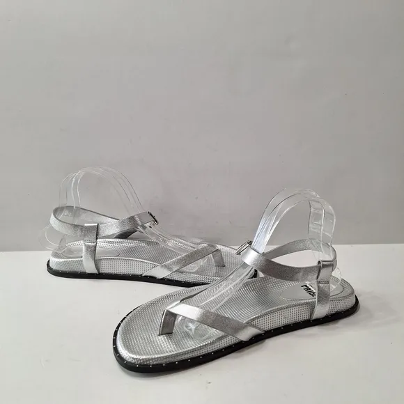 Paige NEW Leather Gorpcore Granola Girl Sporty Silver Zuri Sandals Size 11
