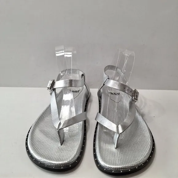 Paige NEW Leather Gorpcore Granola Girl Sporty Silver Zuri Sandals Size 11
