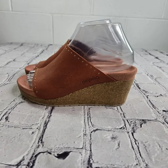 Papillio Birkenstock Namica Rivet nubuck wedge open toe slides sandals