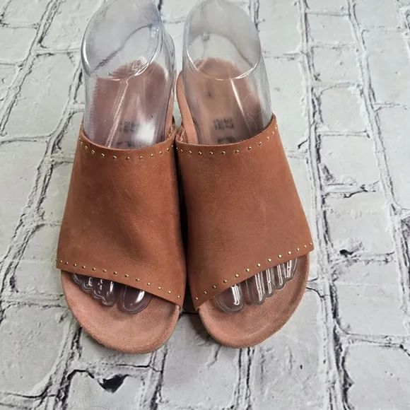 Papillio Birkenstock Namica Rivet nubuck wedge open toe slides sandals