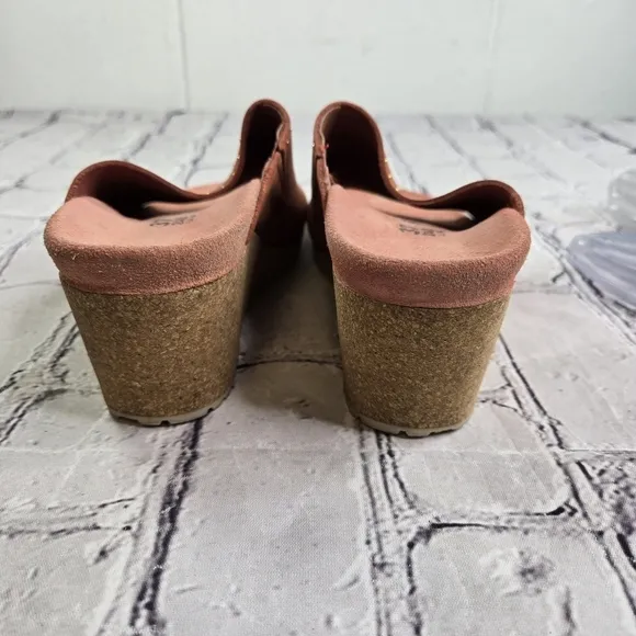 Papillio Birkenstock Namica Rivet nubuck wedge open toe slides sandals