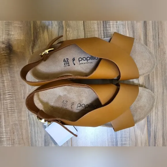 PAPILLIO BY BIRKENSTOCK SAMIRA RING COGNAC,WEDGE Sandal, BLACK,size US 11,EUR 42