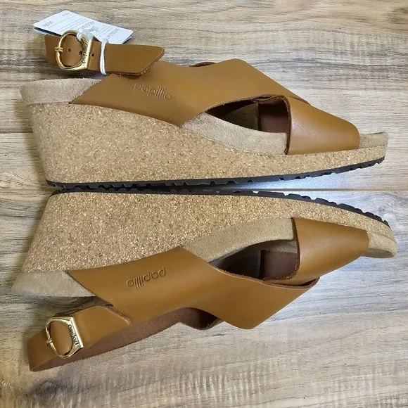 PAPILLIO BY BIRKENSTOCK SAMIRA RING COGNAC,WEDGE Sandal, BLACK,size US 11,EUR 42
