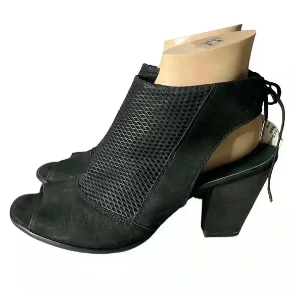 PAUL GREEN Black Leather Slingback Heel Open Toe Sandals Size 6.5