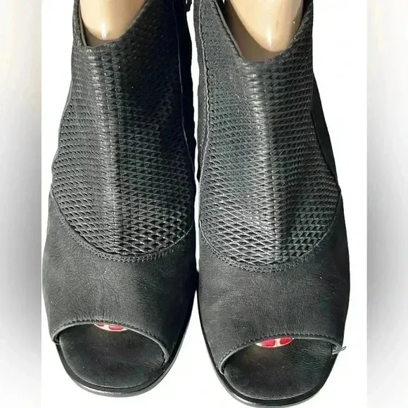 PAUL GREEN Black Leather Slingback Heel Open Toe Sandals Size 6.5