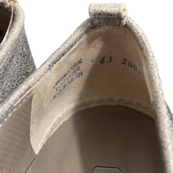 Paul Green NEW Leather Silver Gold Metallic Espadrille Shoes size 6 US women's
