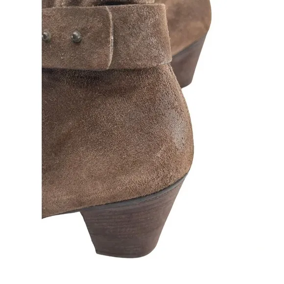 Paul Green Nubuck Sheridan Chocolate Brown Suede Ankle Booties Size UK 7 US 9.5
