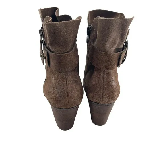 Paul Green Nubuck Sheridan Chocolate Brown Suede Ankle Booties Size UK 7 US 9.5