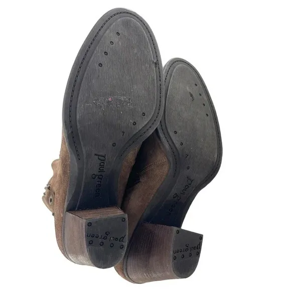 Paul Green Nubuck Sheridan Chocolate Brown Suede Ankle Booties Size UK 7 US 9.5