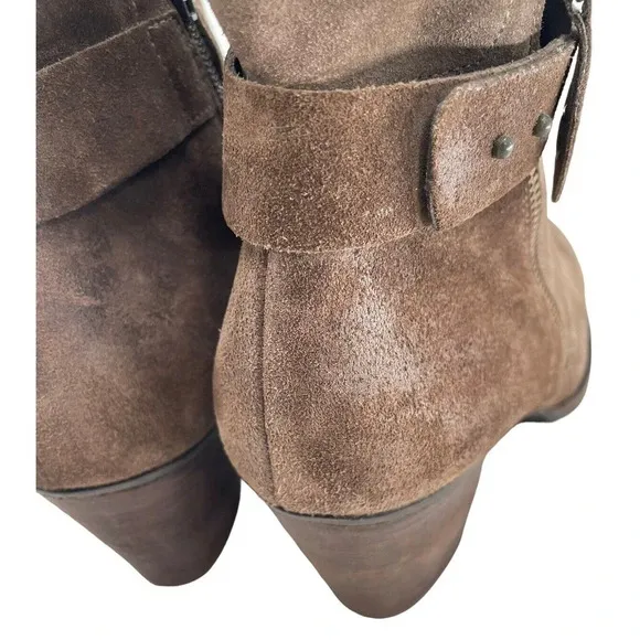 Paul Green Nubuck Sheridan Chocolate Brown Suede Ankle Booties Size UK 7 US 9.5