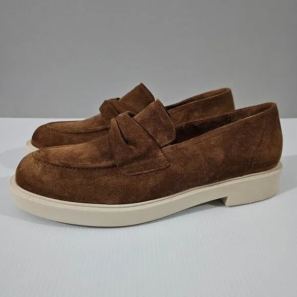 Paul Green Sadie Loafer Slip On Toffee Brown Suede Leather UK Size 7.5 US 10