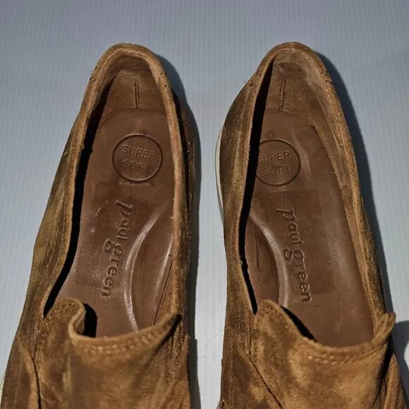 Paul Green Sadie Loafer Slip On Toffee Brown Suede Leather UK Size 7.5 US 10