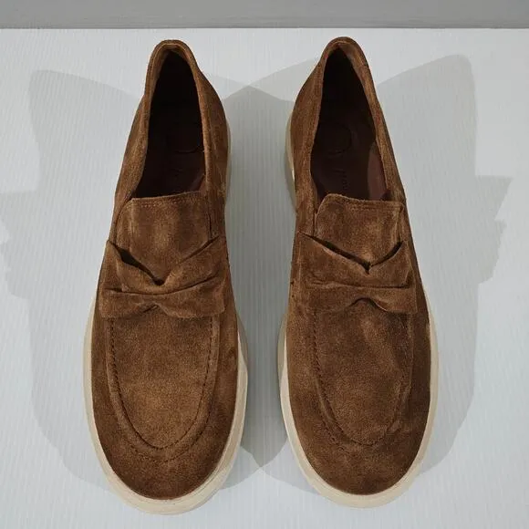 Paul Green Sadie Loafer Slip On Toffee Brown Suede Leather UK Size 7.5 US 10