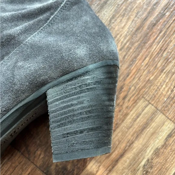 PAUL GREEN Soft Suede Riley Almond Toe Stacked Heel Ankle Boots/ Mid Calf Boots