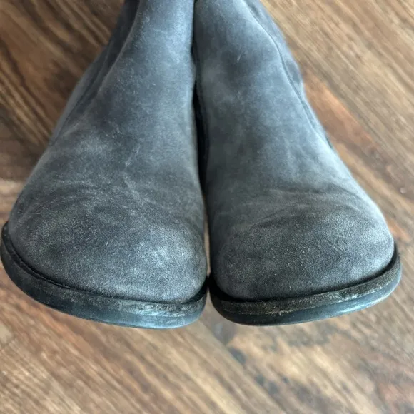 PAUL GREEN Soft Suede Riley Almond Toe Stacked Heel Ankle Boots/ Mid Calf Boots