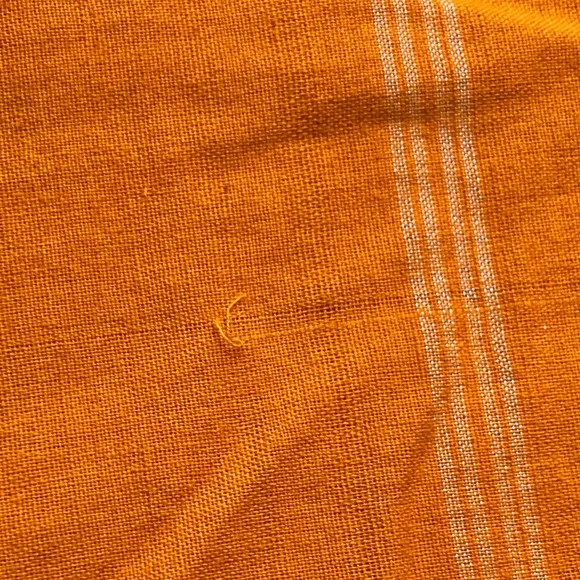 Pax Philomena Ikat Kaftan Dress Handwoven Cotton Orange/Green Color One Size