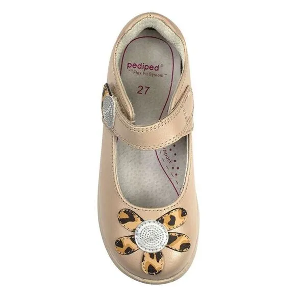 Pediped Flex Chloe RS7089 Sandals Girls US 10 Beige Round Toe Mary Jane ZPO2074