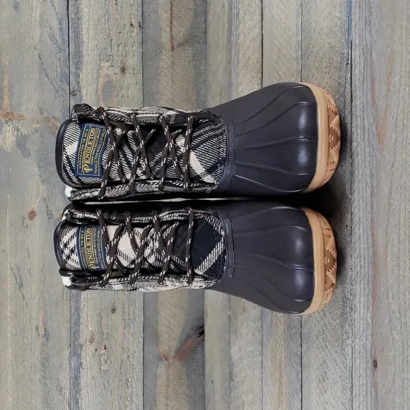 Pendleton Heritage Print Waterproof Duck Boots Brown/ Brown Plaid