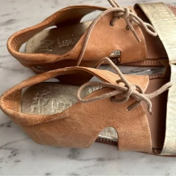 Pep Monjo Emily in Tan / Gold Sandals Size 8