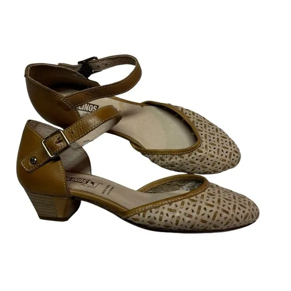 Pikolinos Elba Tan/Brown Closed Toe Ankle Strap Shoe Womens EU 37