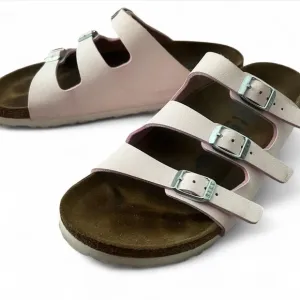 Pink Birkenstock Florida Fresh (Birko-Flor) Sandals in rare color:Brushed Rose