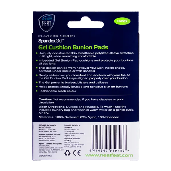 Platinum Series Spandex Gel Cushion Bunion Pads For Helping with Plantar Fasciitis