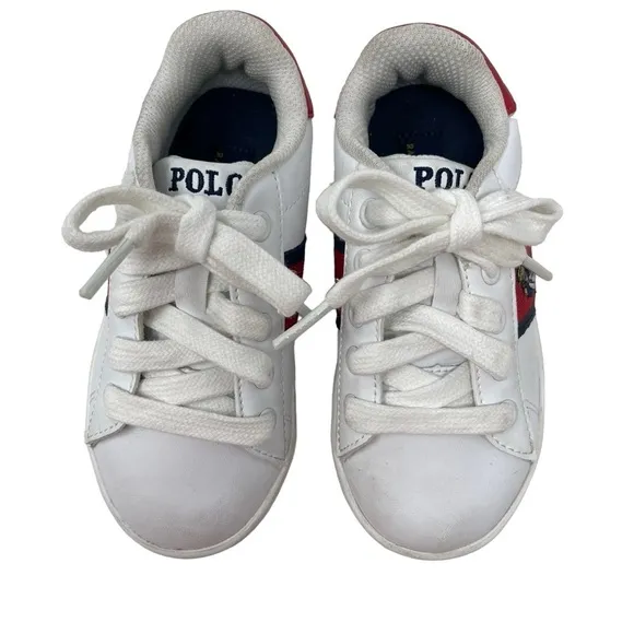 Polo Ralph Lauren Little boys Size 9 Quilton Bear sneakers shoes excellent