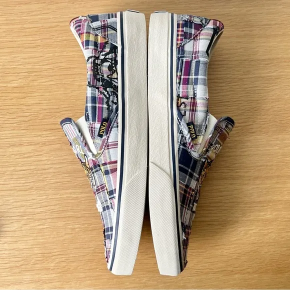 Polo Ralph Lauren Tigers Keaton Slip On Tiger Plaid Patchwork Mens Shoes