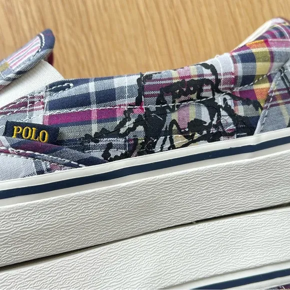 Polo Ralph Lauren Tigers Keaton Slip On Tiger Plaid Patchwork Mens Shoes