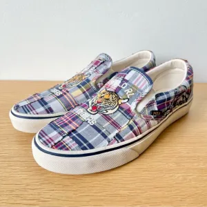 Polo Ralph Lauren Tigers Keaton Slip On Tiger Plaid Patchwork Mens Shoes