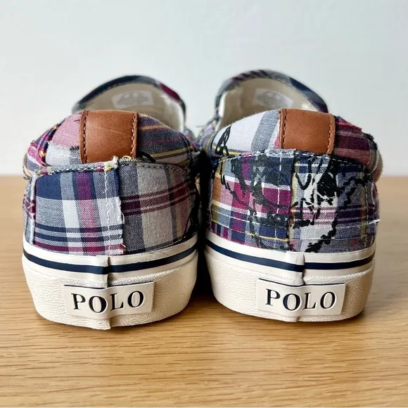 Polo Ralph Lauren Tigers Keaton Slip On Tiger Plaid Patchwork Mens Shoes