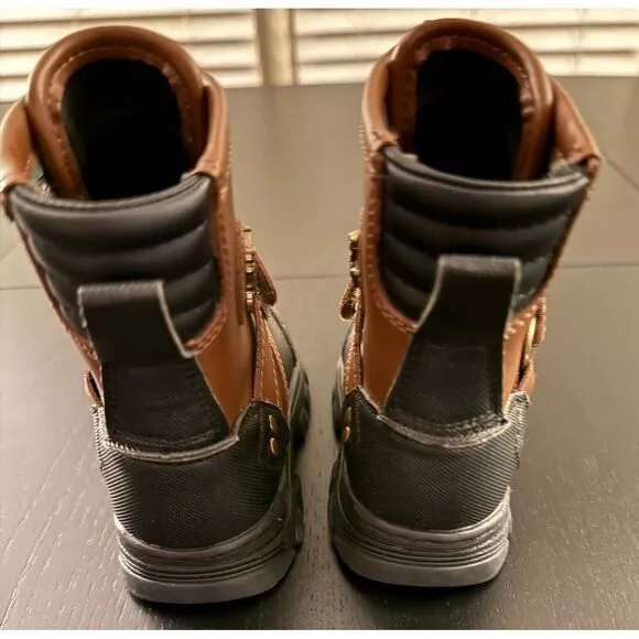 Polo Ralph Lauren Zip-Up Rain Snow Boots Toddler Boy 8 Conquered Hi Faux Leather