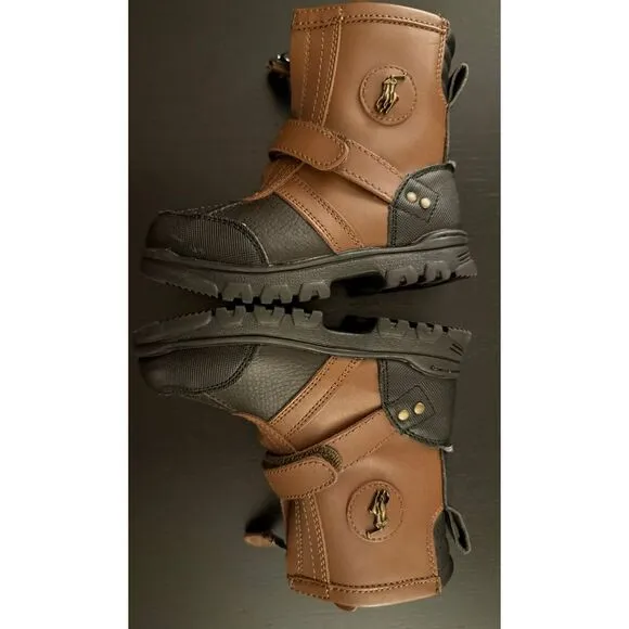 Polo Ralph Lauren Zip-Up Rain Snow Boots Toddler Boy 8 Conquered Hi Faux Leather