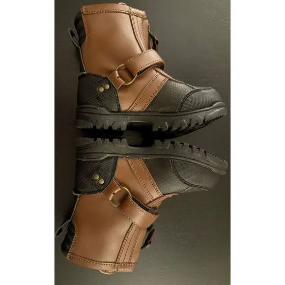 Polo Ralph Lauren Zip-Up Rain Snow Boots Toddler Boy 8 Conquered Hi Faux Leather