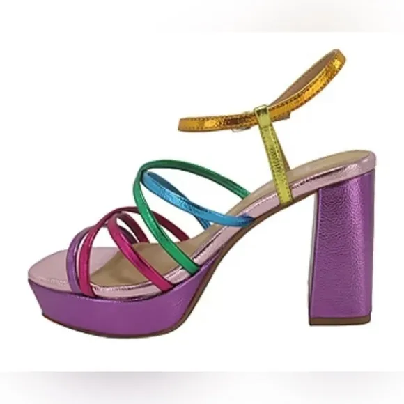 Pop Womens Fuschia Multi Kallie Heeled  Sandals