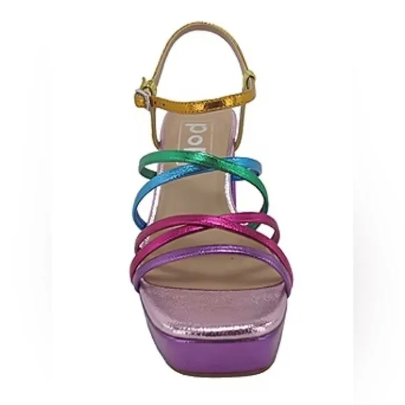 Pop Womens Fuschia Multi Kallie Heeled  Sandals