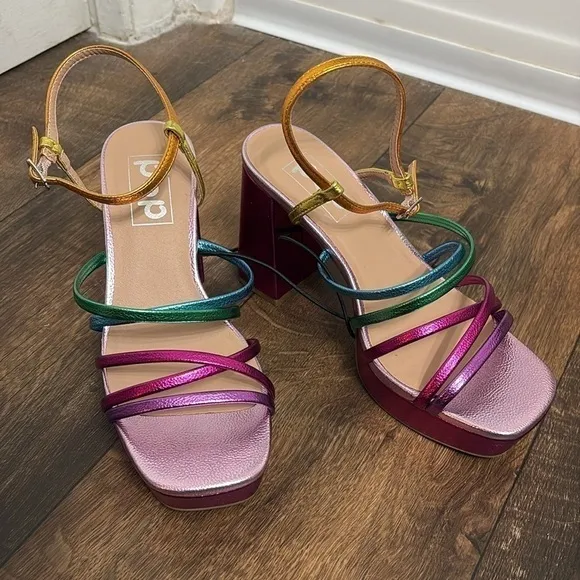 Pop Womens Fuschia Multi Kallie Heeled  Sandals