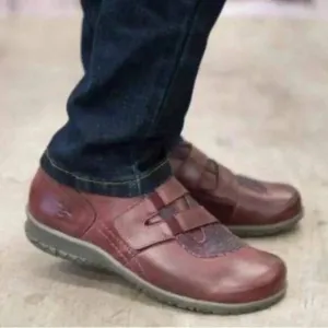 Portofino “ Berenjena Stretch“ orthodox Comfy friendly burgundy leather shoes 7