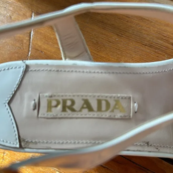 Prada‎ Patent Leather Cork Wedge Platform Sandals Sz 36