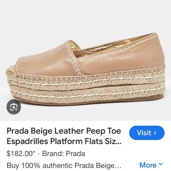 Prada Women's beige Leather Peep-Toe Shoes