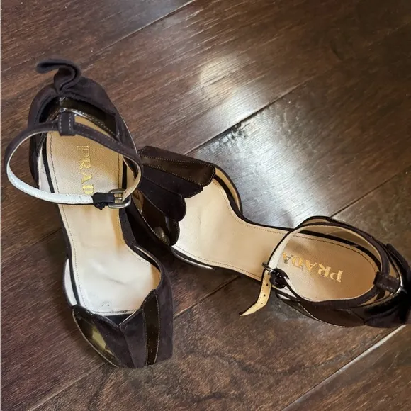 Prada Women's Brown Tulip Heels