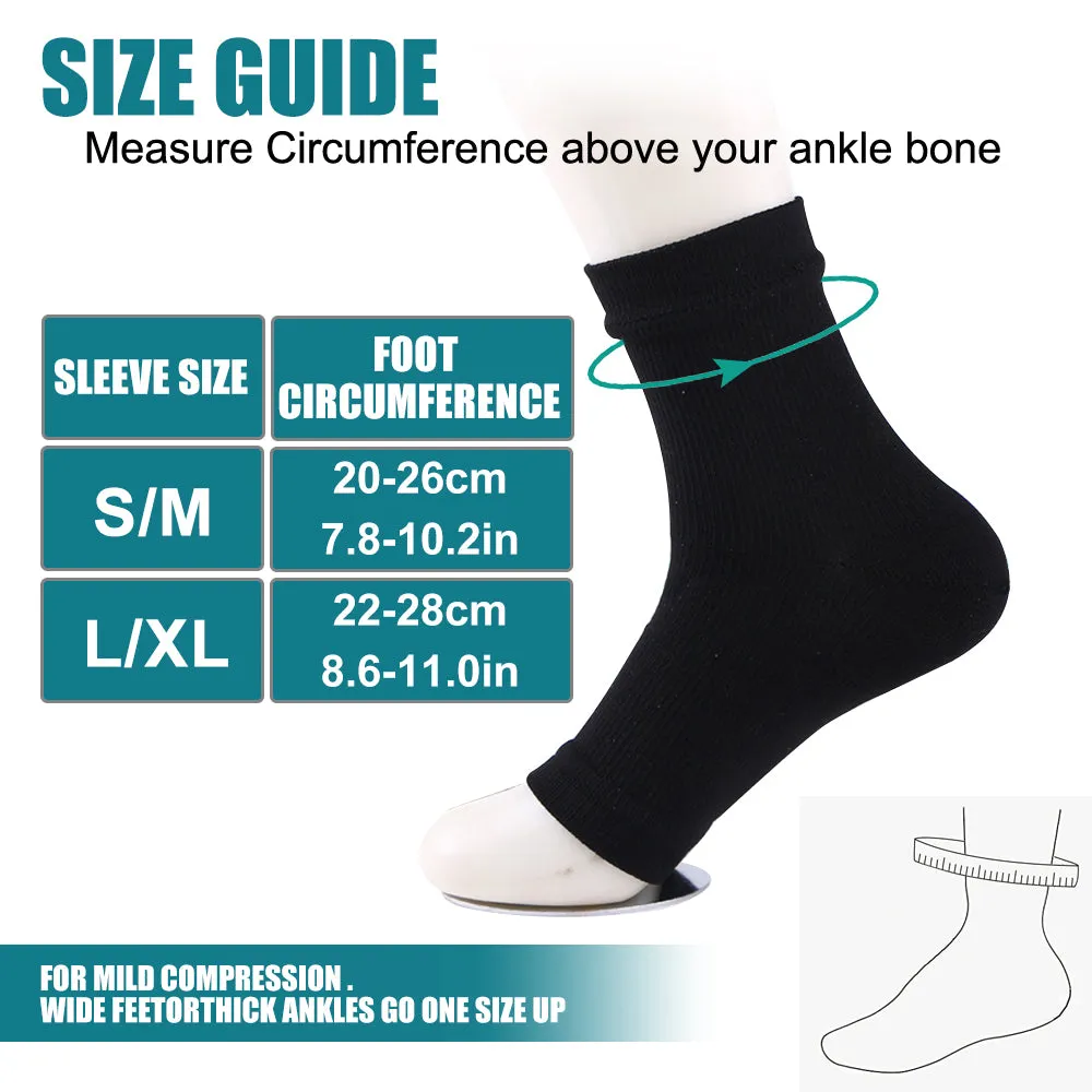 Premium Compression Socks for Neuropathy & Ankle Support – 1 Pair Nano Ankle Brace Sleeve, Pain Relief for Swelling, Plantar Fasciitis, Tendonitis, Sports Recovery, Breathable, Non-Slip for Men & Women