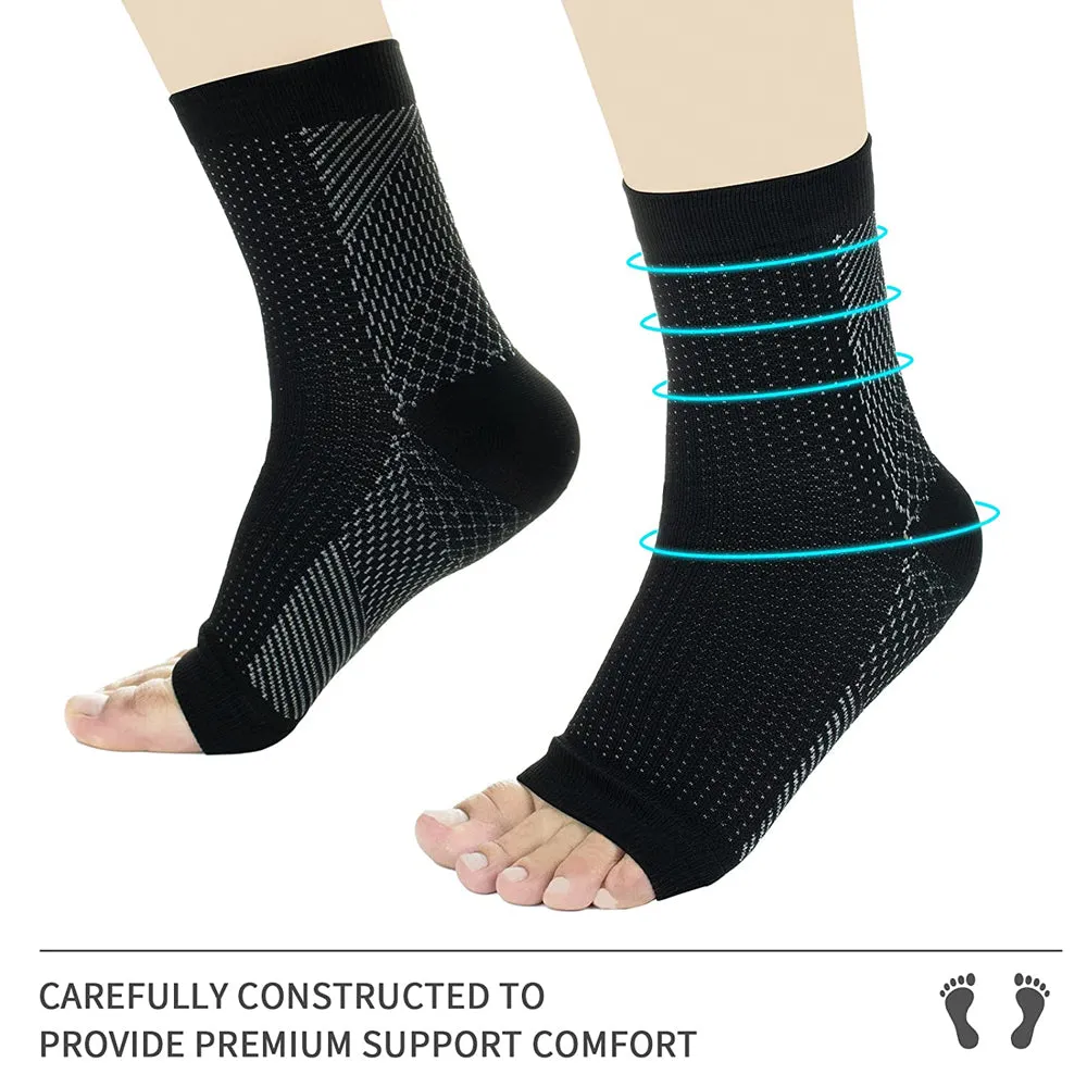 Premium Compression Socks for Neuropathy & Ankle Support – 1 Pair Nano Ankle Brace Sleeve, Pain Relief for Swelling, Plantar Fasciitis, Tendonitis, Sports Recovery, Breathable, Non-Slip for Men & Women