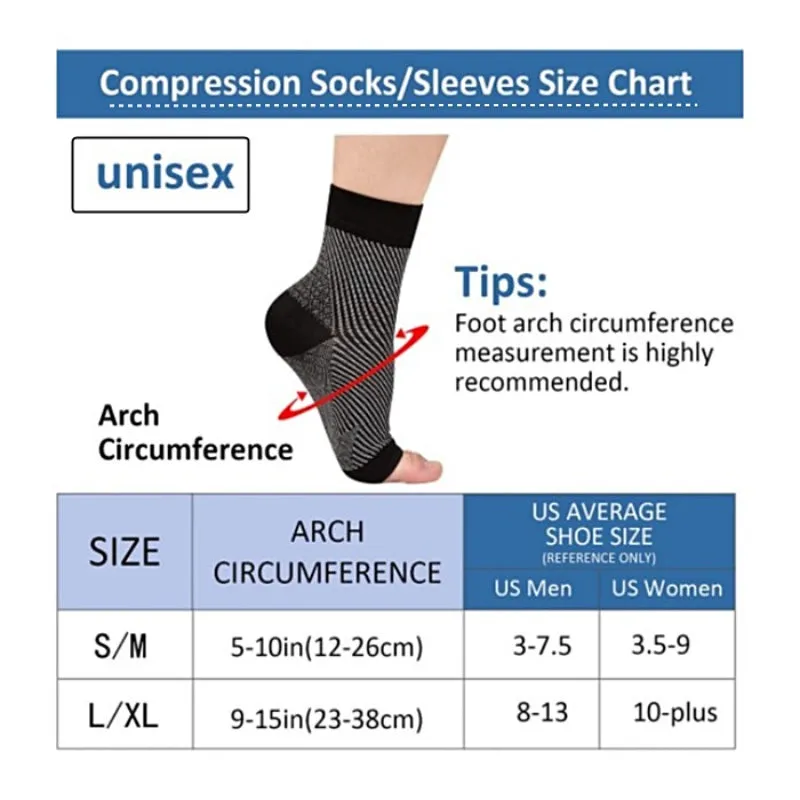 Premium Compression Socks for Neuropathy & Ankle Support – 1 Pair Nano Ankle Brace Sleeve, Pain Relief for Swelling, Plantar Fasciitis, Tendonitis, Sports Recovery, Breathable, Non-Slip for Men & Women
