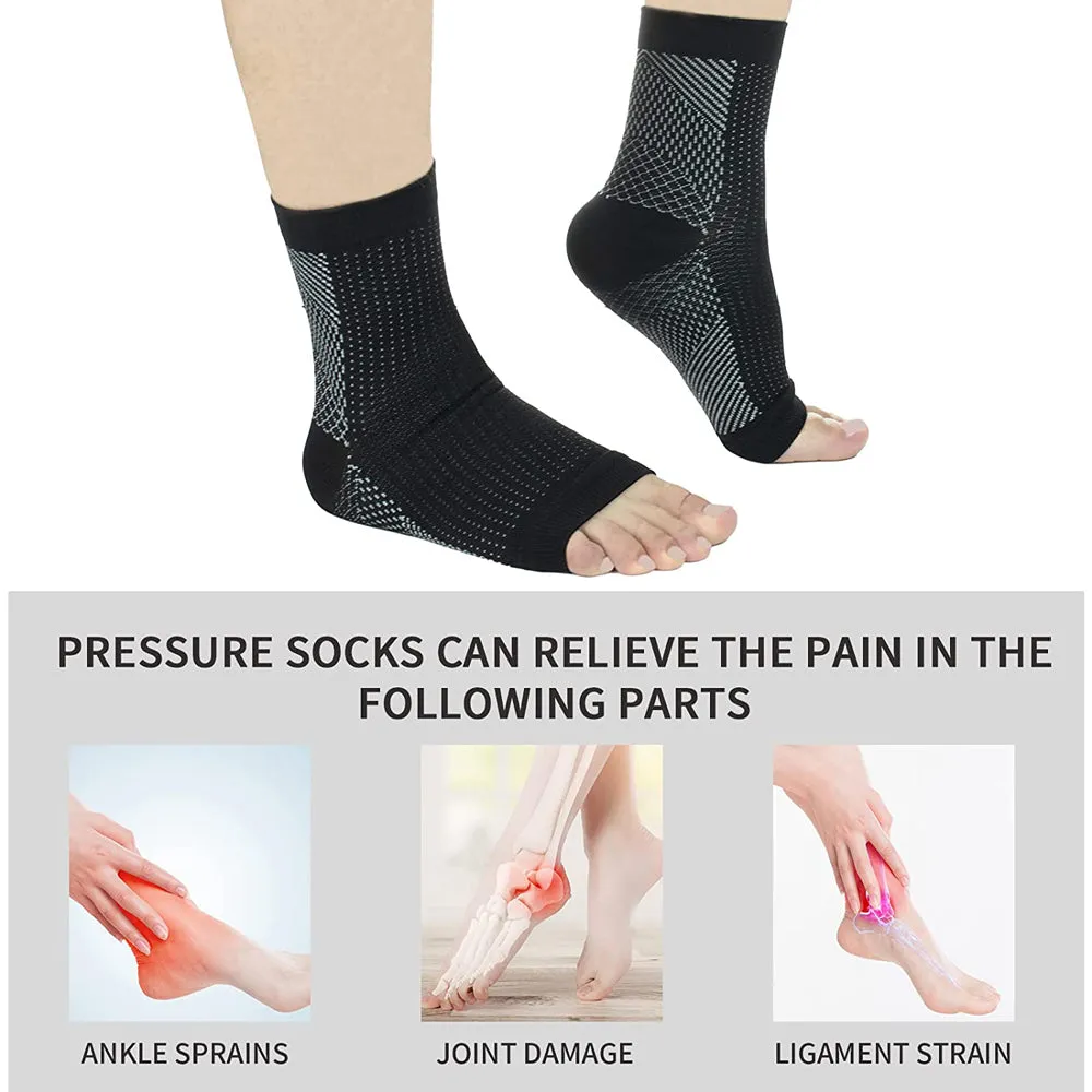 Premium Compression Socks for Neuropathy & Ankle Support – 1 Pair Nano Ankle Brace Sleeve, Pain Relief for Swelling, Plantar Fasciitis, Tendonitis, Sports Recovery, Breathable, Non-Slip for Men & Women