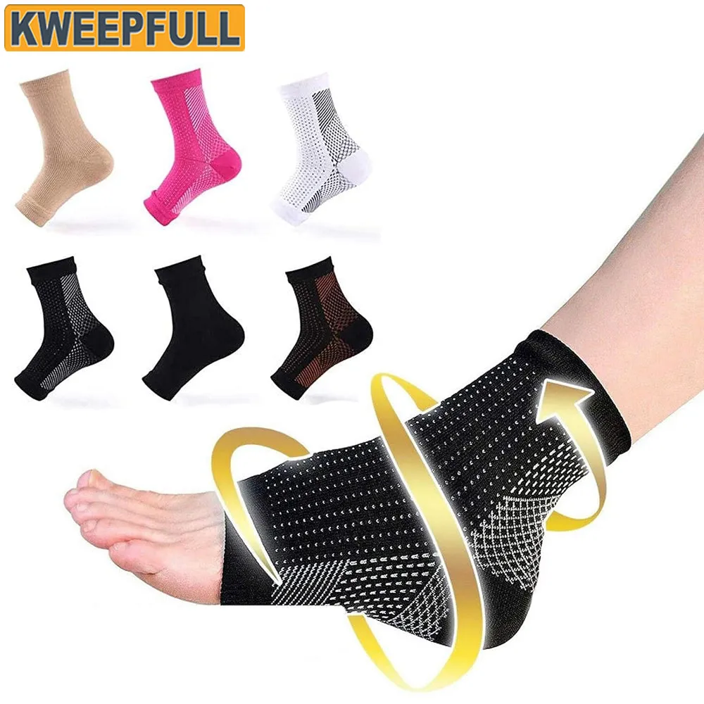 Premium Compression Socks for Neuropathy & Ankle Support – 1 Pair Nano Ankle Brace Sleeve, Pain Relief for Swelling, Plantar Fasciitis, Tendonitis, Sports Recovery, Breathable, Non-Slip for Men & Women