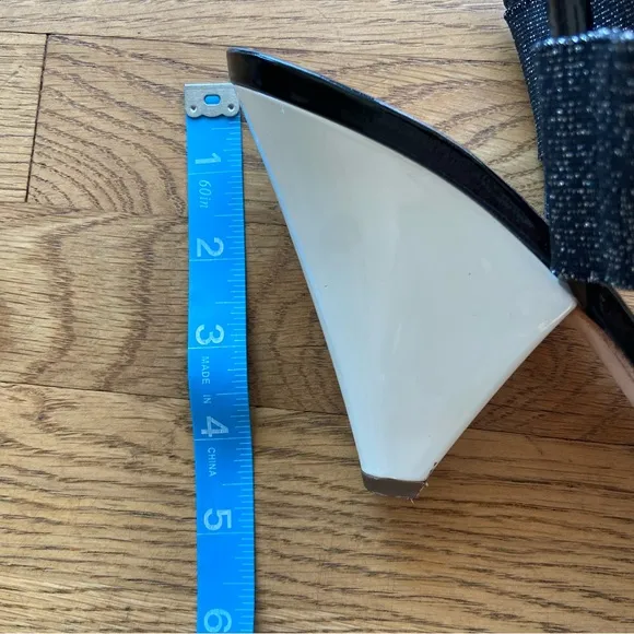 Proenza Schouler Black White Open Toe Wedge Sandal size 8.5