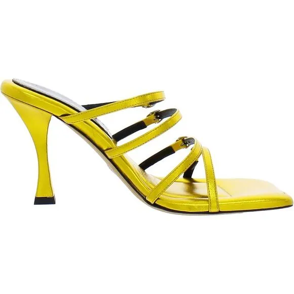 Proenza Schouler Womens PS40062A Gold Open Toe Strappy Sandals Sandals New