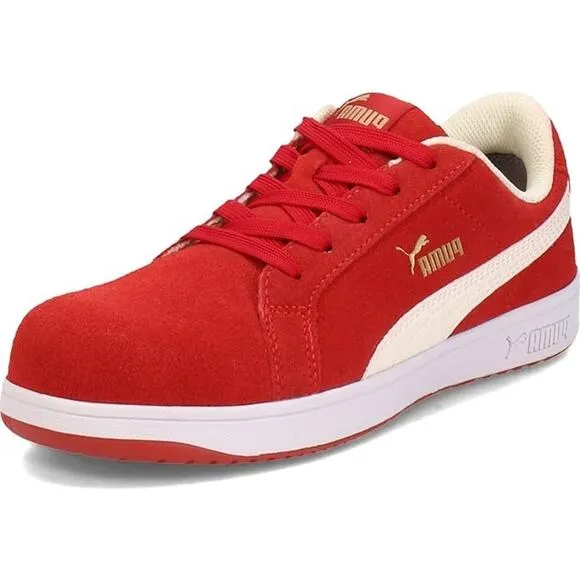 PUMA $99 Iconic Suede Low ASTM EH Red Suede Composite Toe Women's Size 6.5