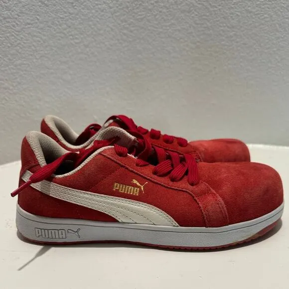 PUMA $99 Iconic Suede Low ASTM EH Red Suede Composite Toe Women's Size 6.5
